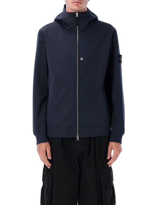  스톤 아일랜드 자켓 소프트쉘 R E.Dye 기술 라이트 후드 재킷 네이비