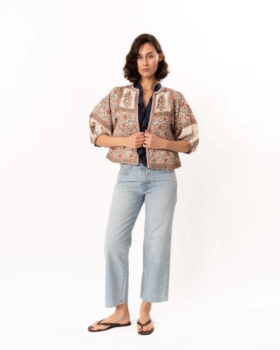  엠에이비이 자켓 M.A.B.E 델라 프린트 재킷 러스트/카키 - M.A.B.E