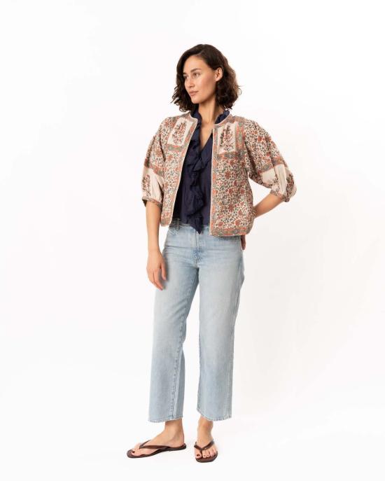  엠에이비이 자켓 M.A.B.E 델라 프린트 재킷 러스트/카키 - M.A.B.E