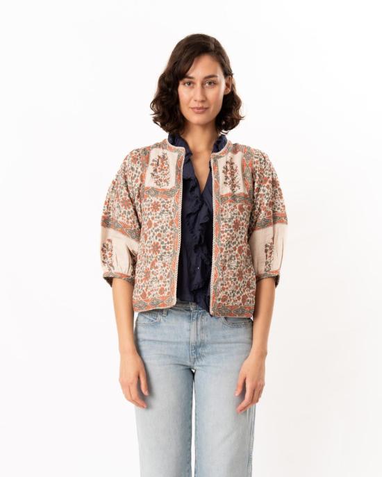  엠에이비이 자켓 M.A.B.E 델라 프린트 재킷 러스트/카키 - M.A.B.E