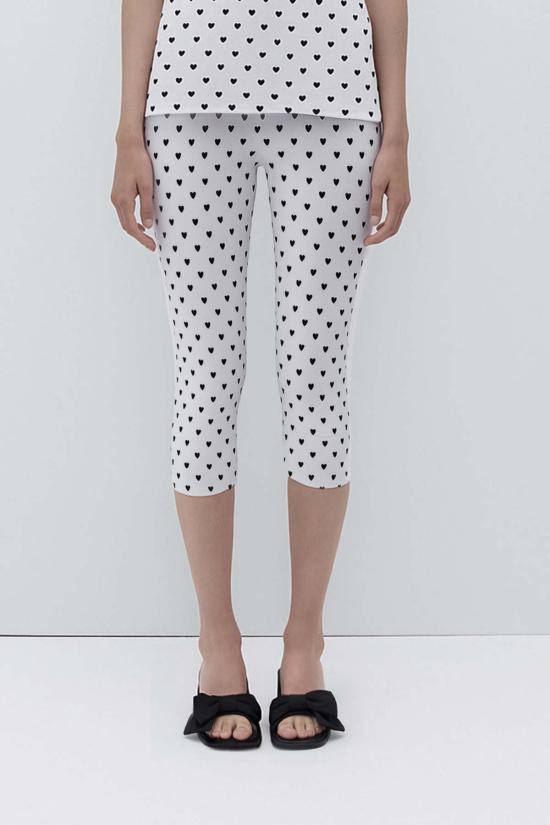  리타 크롭 팬츠 로우 일라리아 팬츠 하트 도트 무늬 - RITA