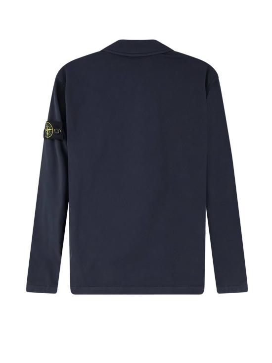  스톤 아일랜드 탑 유기농 면 셔츠 블루 - STONE ISLAND