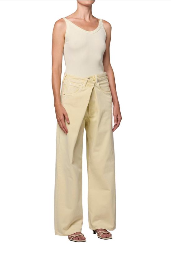  에이골디 데님 팬츠 아골드 바나 폴드 진 레몬 - AGOLDE