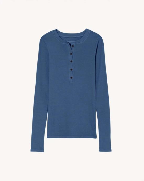  닐리로탄 긴팔 티셔츠 닐리 로탄 조던 코튼 헨리 탑 - NILI LOTAN