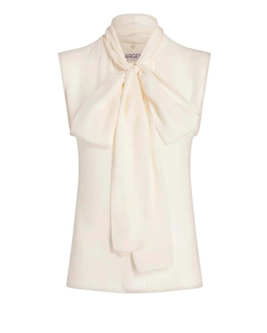  아르젠트 블라우스 슬리브리스 보우  탑 아이보리