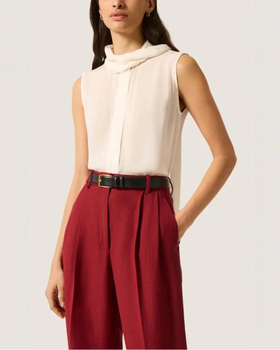  아르젠트 블라우스 슬리브리스 보우  탑 아이보리 - ARGENT