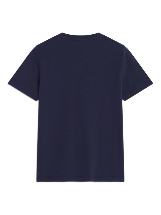  메종키츠네 반팔 티셔츠 메종 키츠네 여우 머리 면 티셔츠 블루 - MAISON KITSUNE