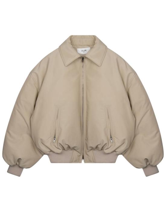  셀린느 봄버 자켓 나일론 다운 재킷 베이지