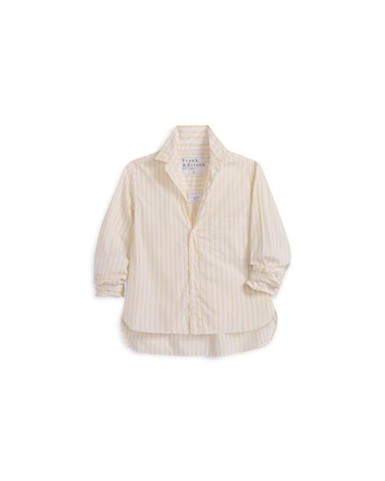  프랭크 앤 에일린 탑 프랭크 & 아일린 실비오 언턱블 버튼업 셔츠 옐로우 얇은 네이비 스트라이프