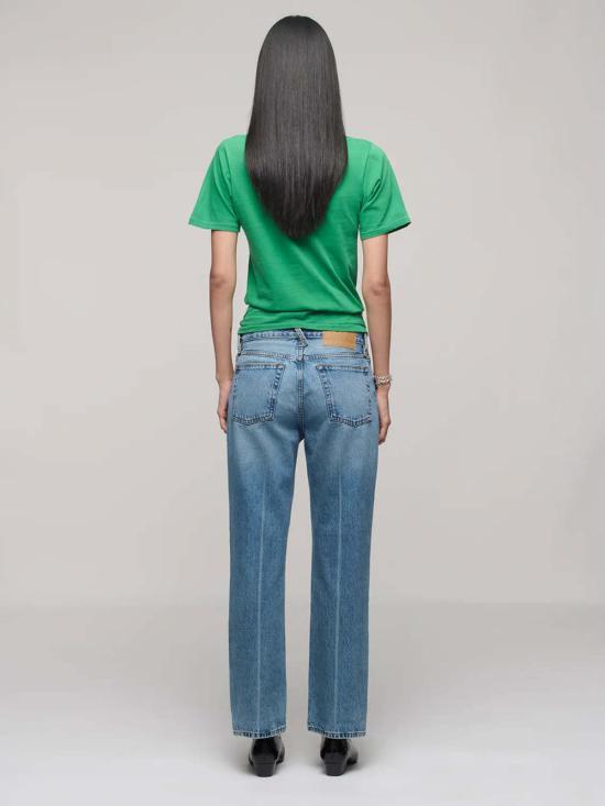  달라 데님 팬츠 칼라 미드라이즈 앵클 진 - DALA