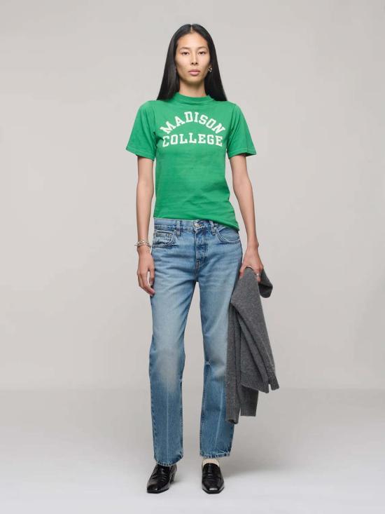  달라 데님 팬츠 칼라 미드라이즈 앵클 진