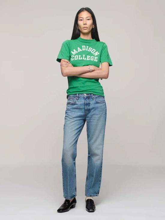  달라 데님 팬츠 칼라 미드라이즈 앵클 진 - DALA