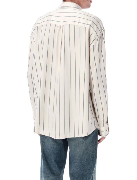  선플라워 탑 해바라기 뉴베이스 플루이드 스트라이프 셔츠 화이트 블루 - SUNFLOWER