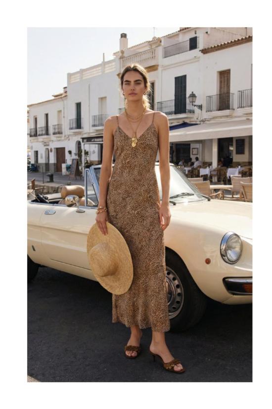  카미 뉴욕 롱 원피스 Cami Nyc Raven 시폰 맥시 드레스 레오 - CAMI NYC