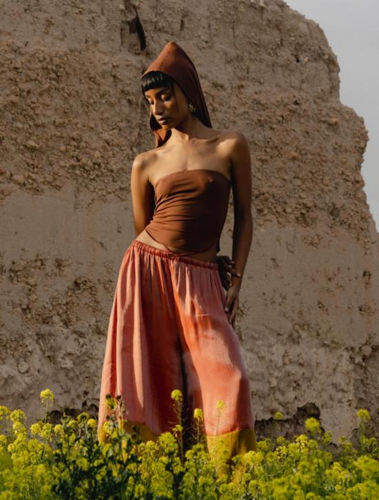  Hanan Sharifa 스트레이트 팬츠 하난 샤리파 가든 앰버 팬츠 - OTHER BRANDS