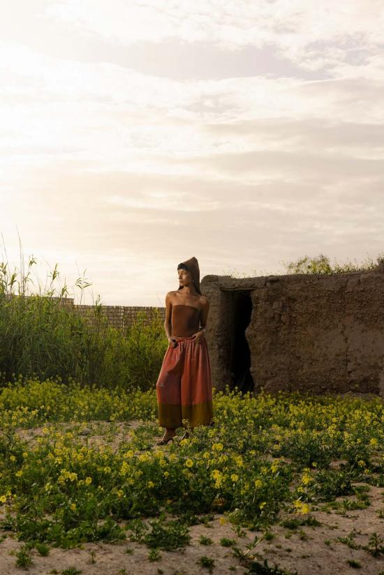  Hanan Sharifa 스트레이트 팬츠 하난 샤리파 가든 앰버 팬츠 - OTHER BRANDS