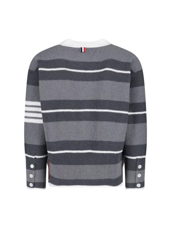  톰브라운 가디건 톰 브라운 스트라이프  그레이 - THOM BROWNE