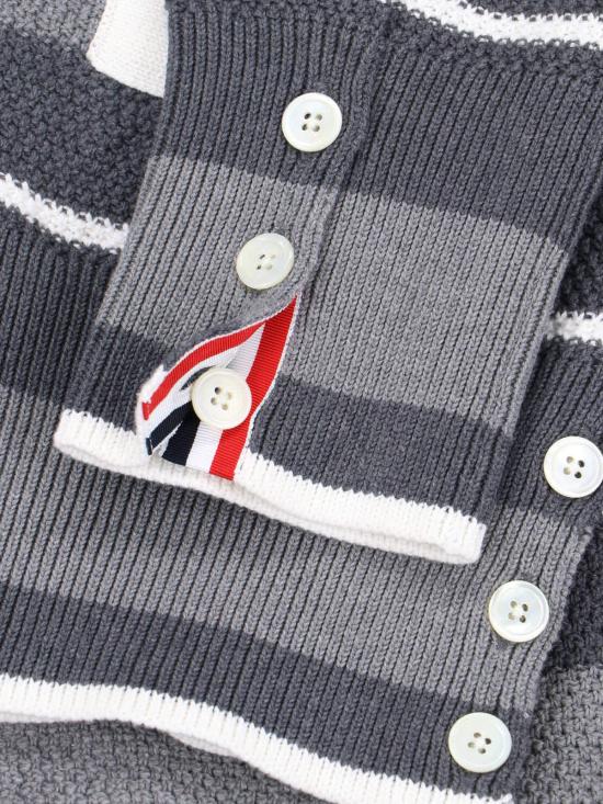  톰브라운 가디건 톰 브라운 스트라이프  그레이 - THOM BROWNE