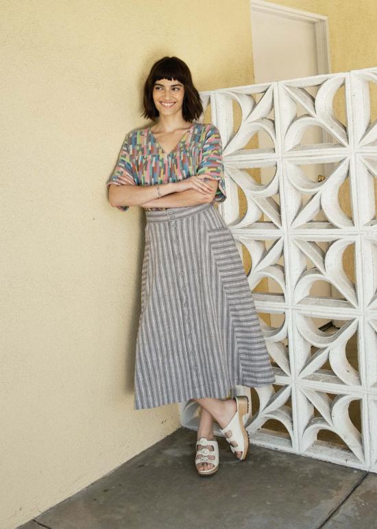  에이스 앤 지그 미디 스커트 에이스 & 지그 거티 스커트 낙서 - ACE & JIG