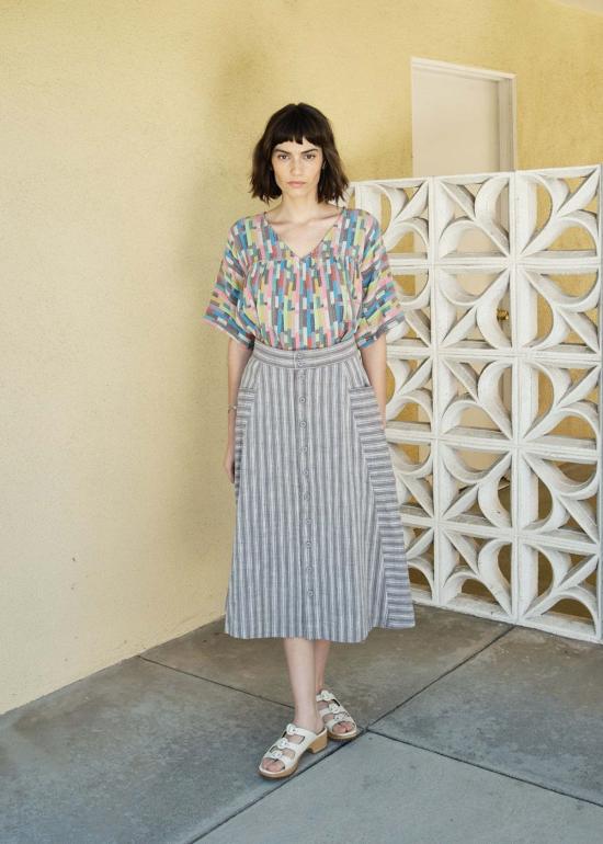  에이스 앤 지그 미디 스커트 에이스 & 지그 거티 스커트 낙서 - ACE & JIG