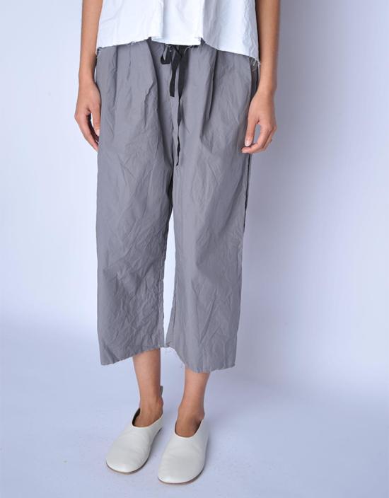  SCHA 팬츠 샤 그레이 미디엄 롱 심플리