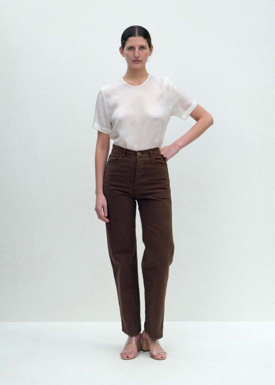  제시 캄 스트레이트 팬츠 제시 캠 225 팬츠 초콜릿 브라운 - JESSE KAMM