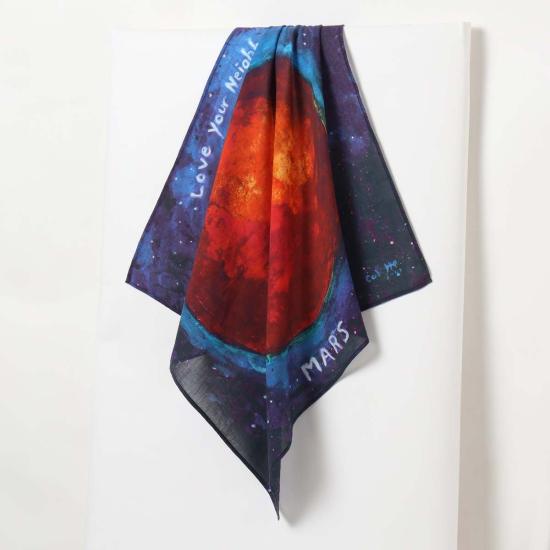  비스마야 머플러/스카프 콜레트 밀러 이웃 사랑 반다나 블루 레드 - VISMAYA