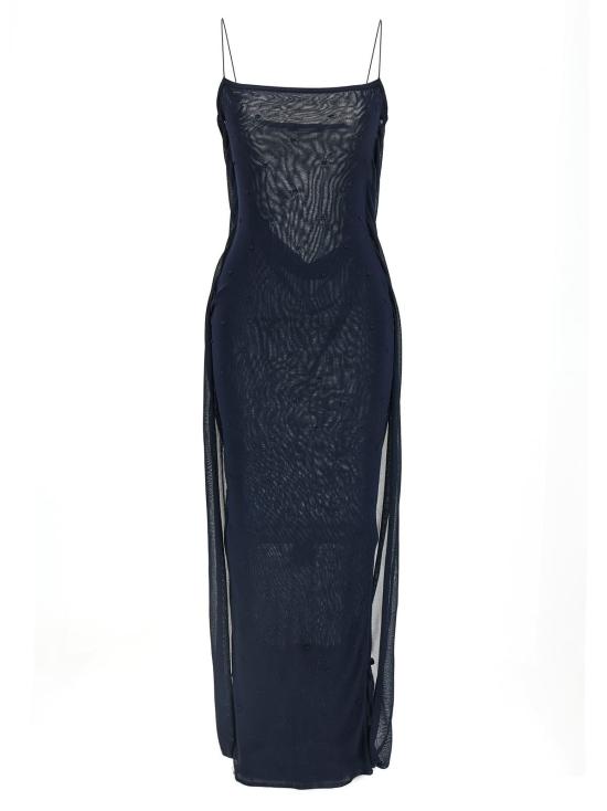  자크뮈스 롱 원피스 Jacquemus La Robe Maille Plumetis 드레스 블루