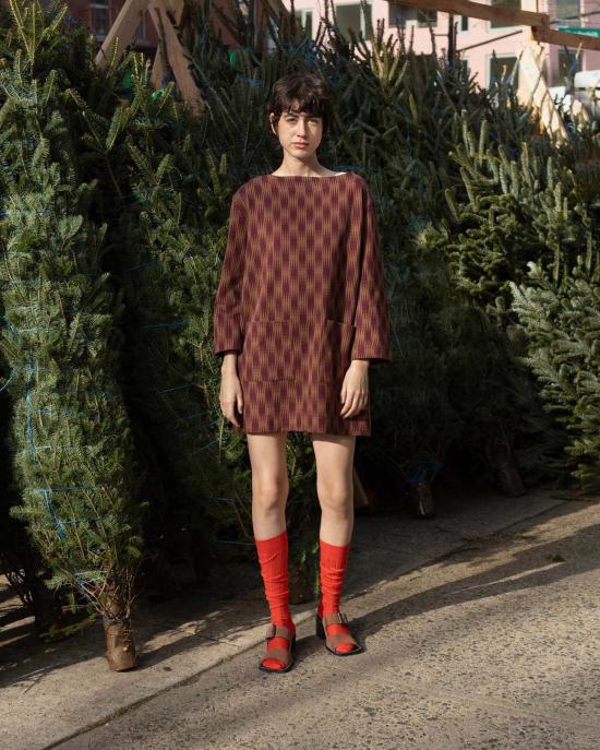  samet 숏 원피스 사멧 브람 드레스 옴브레 체크 저지 - SAMET