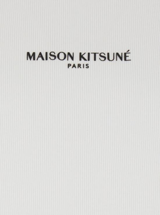  메종키츠네 민소매 티셔츠 메종 키츠네 파리 골지 탱크탑 화이트 - MAISON KITSUNE