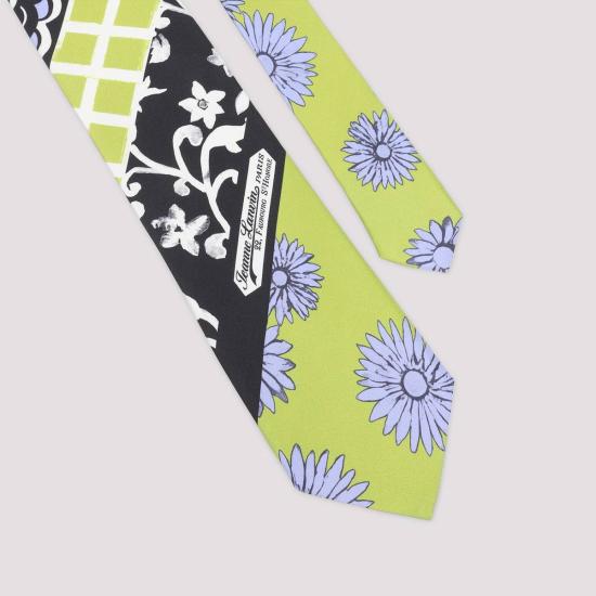  랑방 넥타이 패치워크 타이 압생트 라일락 - LANVIN