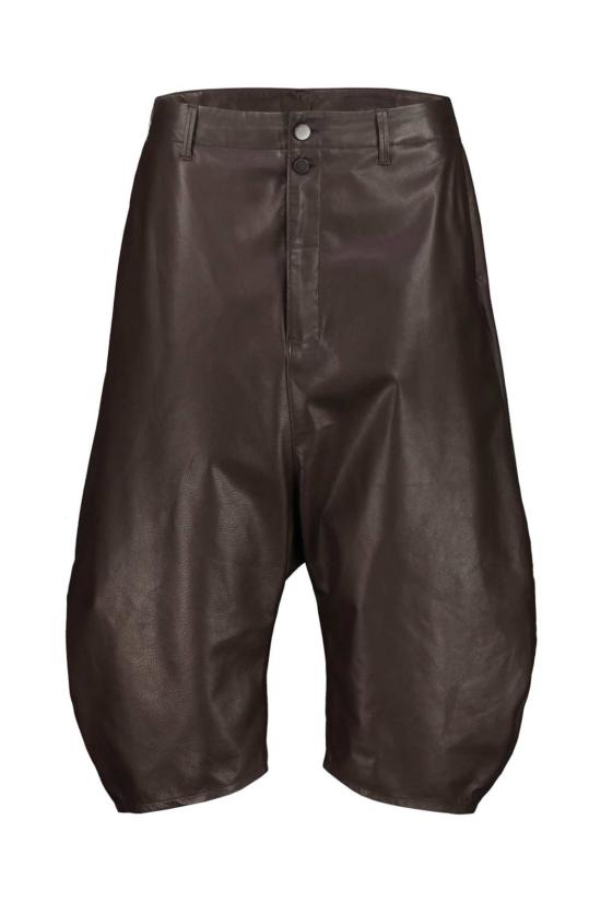  르메르 숏팬츠 드롭 크로치 가죽 버뮤다 쇼츠 티라미수