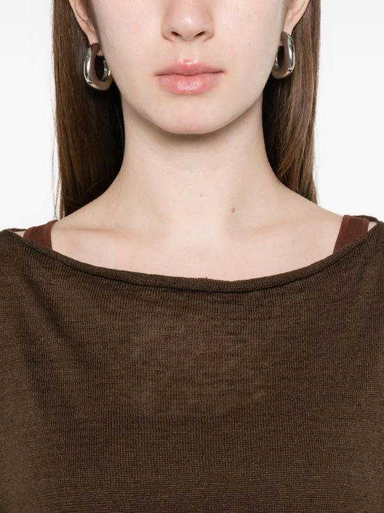 26SS 로베르토 콜리나 스웨터 261FXA39026 08 Brown - ROBERTO COLLINA