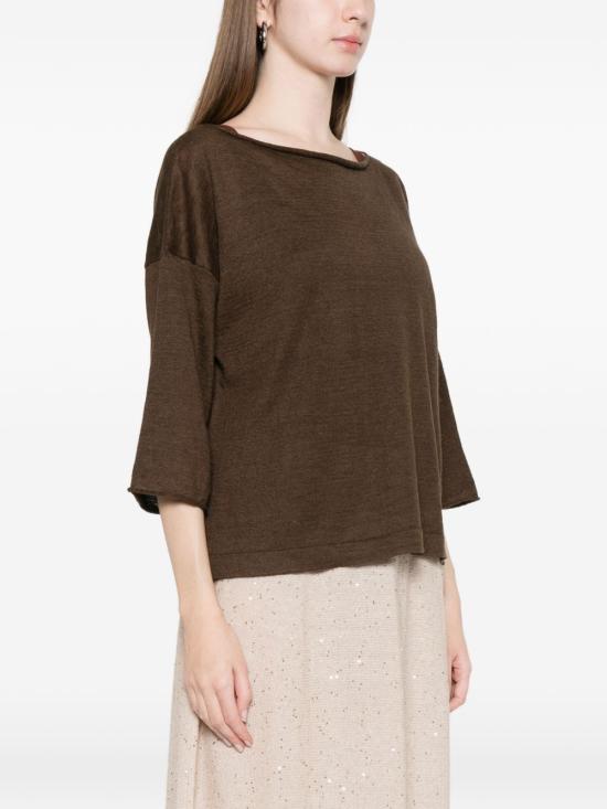 26SS 로베르토 콜리나 스웨터 261FXA39026 08 Brown - ROBERTO COLLINA