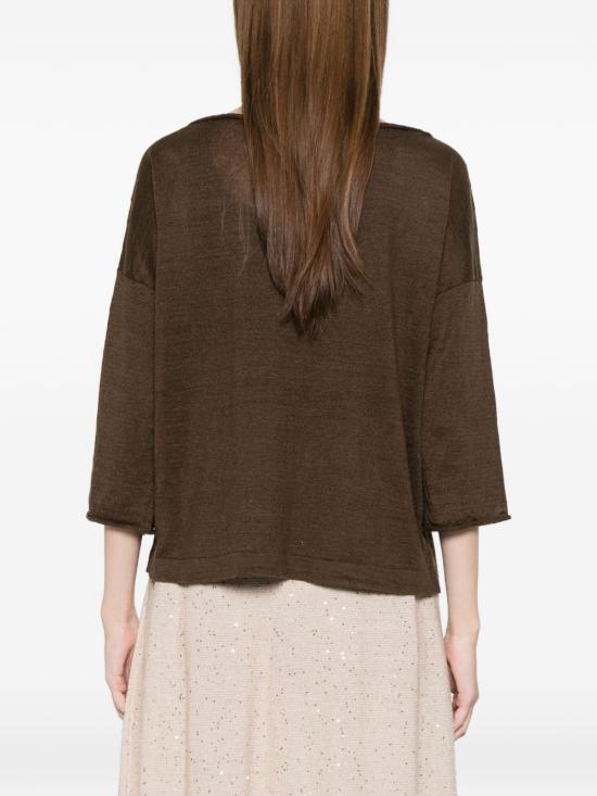 26SS 로베르토 콜리나 스웨터 261FXA39026 08 Brown - ROBERTO COLLINA