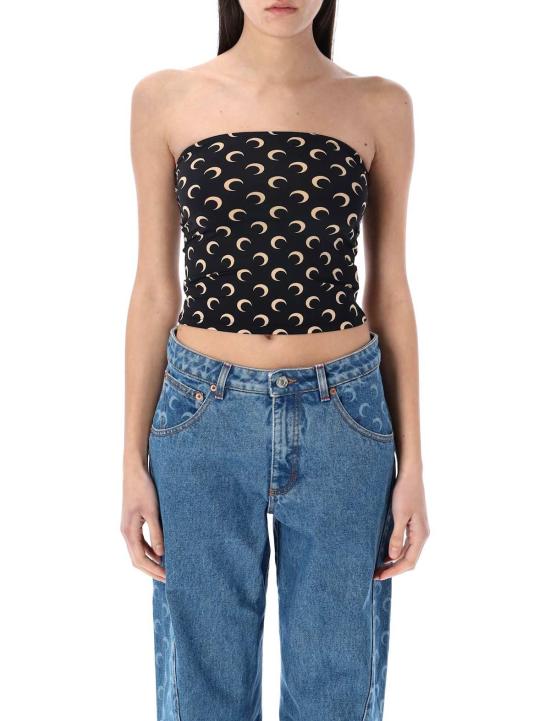  마린세르 민소매 티셔츠 마린 세르 리사이클드 문 튜브탑 블랙 문 탄