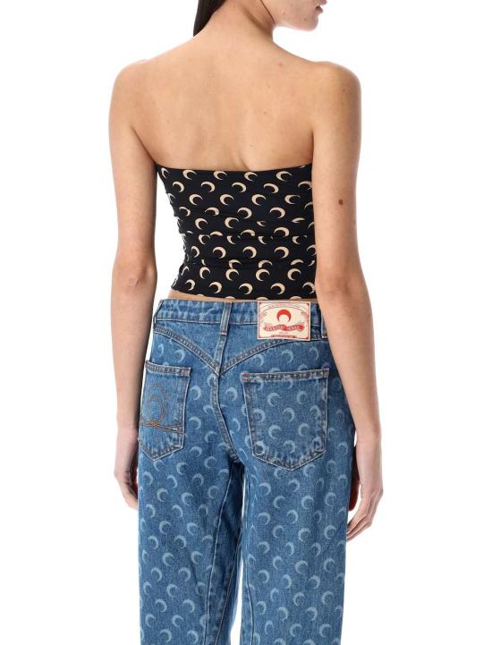  마린세르 민소매 티셔츠 마린 세르 리사이클드 문 튜브탑 블랙 문 탄 - MARINE SERRE