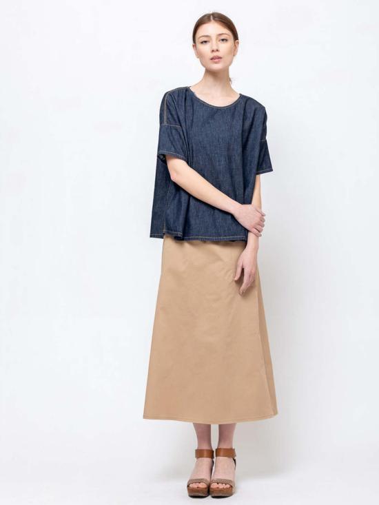  수잔 보머 미디 스커트 Susanne Bommer 엘라스틱 웨이스트