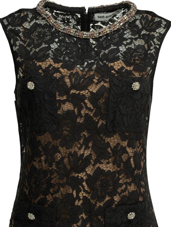 26SS 셀프 포트레이트 원피스 SS26 164SB BBLACK Black - SELF PORTRAIT