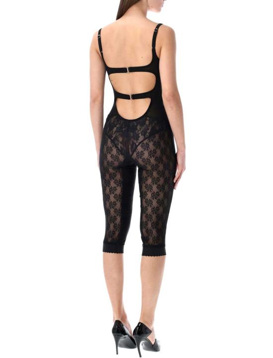  디 아티코 점프수트 아티코 레이스 오버롤 블랙 - THE ATTICO