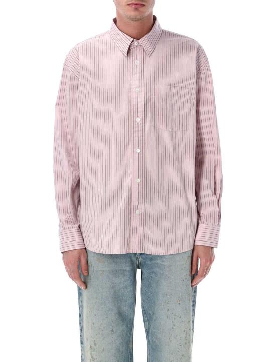  선플라워 탑 해바라기 뉴베이스 셔츠 핑크 스트라이프