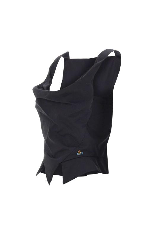 26SS 비비안웨스트우드 민소매 티셔츠 1505000M W009QN401 Black - VIVIENNE WESTWOOD