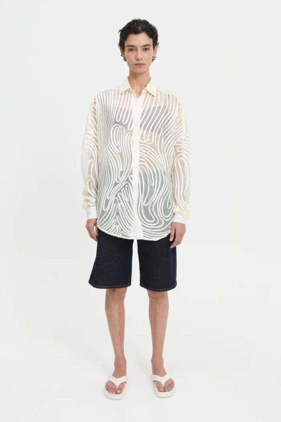  블랑카 탑 메카 셔츠 크림