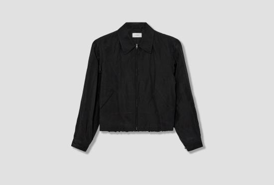 26SS 르메르 자켓 짧은 블라우스 - 린넨 비스코스 OW1231 LF1022 블랙