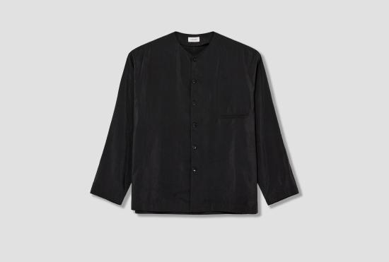 26SS 르메르 긴팔 셔츠 브이넥  - 드라이 실크 SH1235 LF1308 블랙