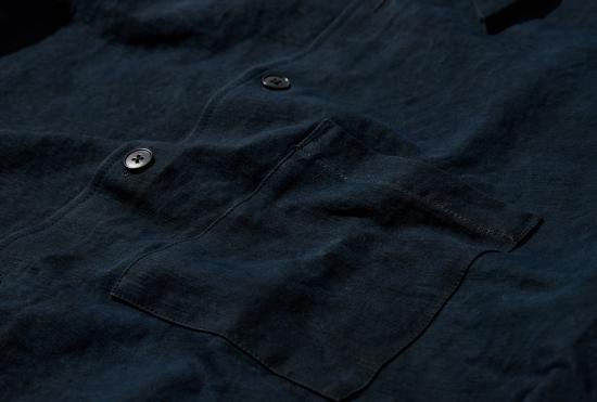 26SS 맨틀 긴팔 셔츠 웨더 포켓  - 스미 인디고 헴프 원단 R20S8 - MAN-TLE