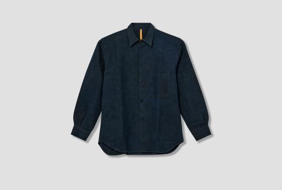 26SS 맨틀 긴팔 셔츠 웨더 포켓  - 스미 인디고 헴프 원단 R20S8