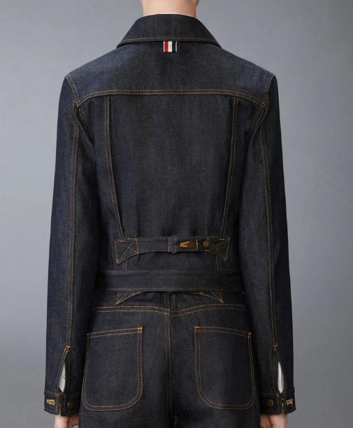 26SS 톰브라운 셀비지 데님 슈렁큰 재킷 FBC948UF1101415 DENIM DOM - THOM BROWNE