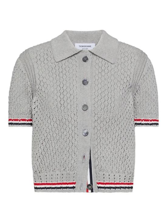 26SS 톰브라운 헥터 포인텔레 숏 슬리브 가디건 FKC694A Y3062 065 GRAY DOM