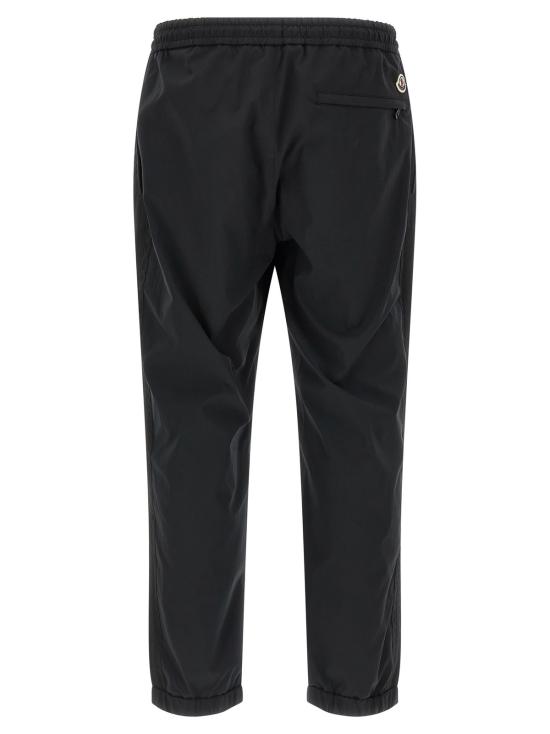  몽클레어 트레이닝/조거 팬츠 몽클레르 그로스그레인 테이프 조거 팬츠 블랙 - MONCLER